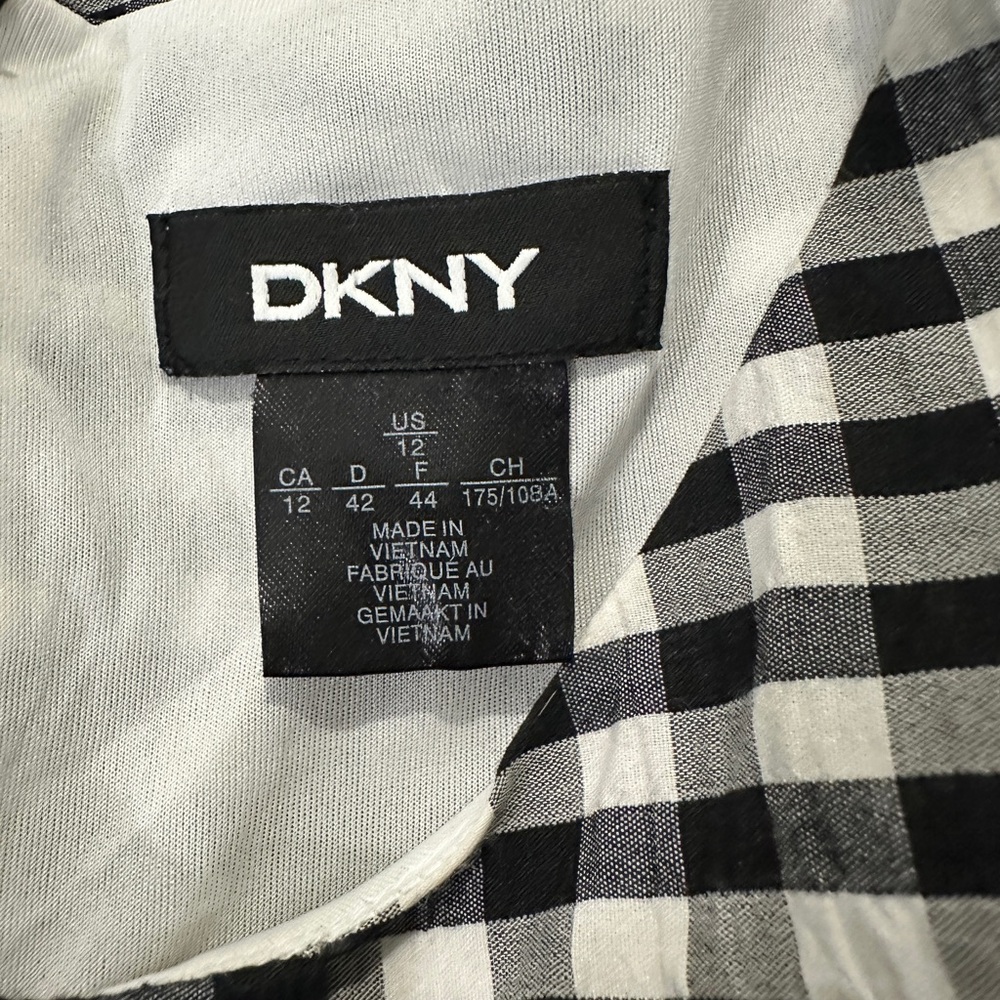 DKNY Gingham A-Line Sleeveless Dress | Size 12 | Classic Check - Picture 13 of 16